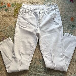 Bridge by Gly White Distressed Ankle Jeans